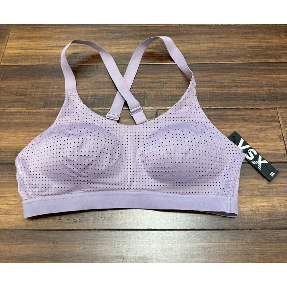 VSX Victoria's Secret Lightweight Mesh Sports Bra Purple Medium Support 34B NEW